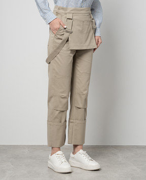 Max Mara Beige TEFRITE pants with logo ADDI1234