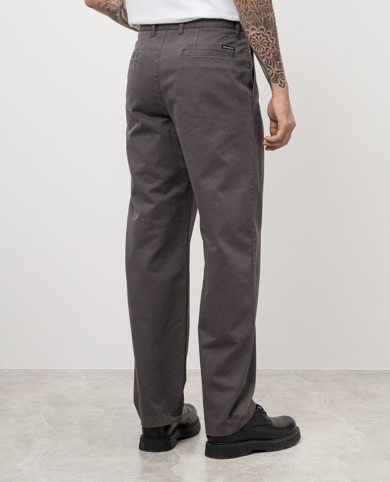 Gray pants with logo patch Dolce&Gabbana 4
