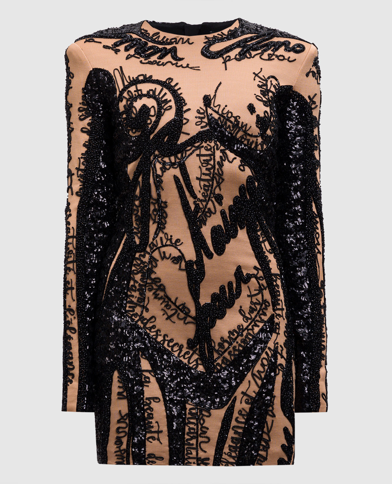 

Beige embroidered mini dress Balmain