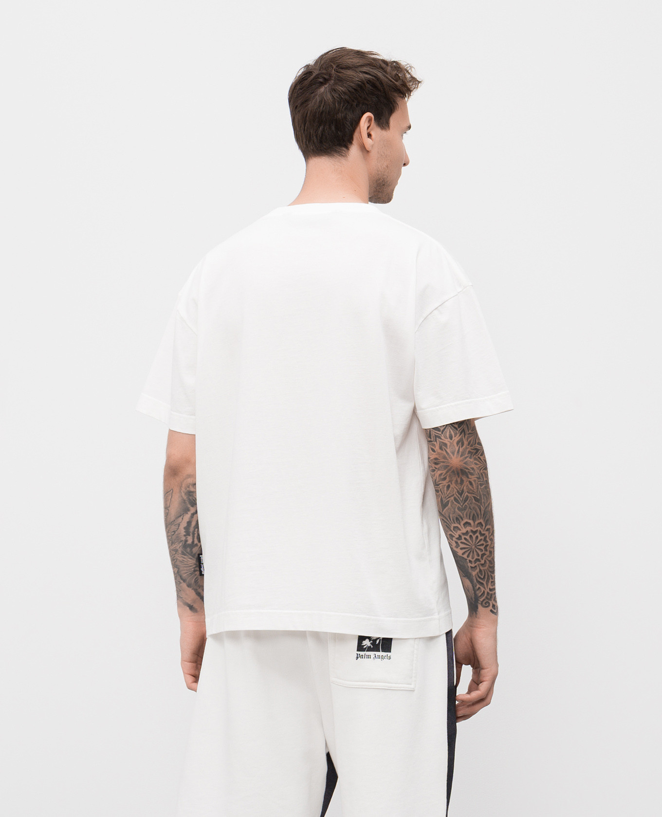 

White T-shirt with logo print Palm Angels