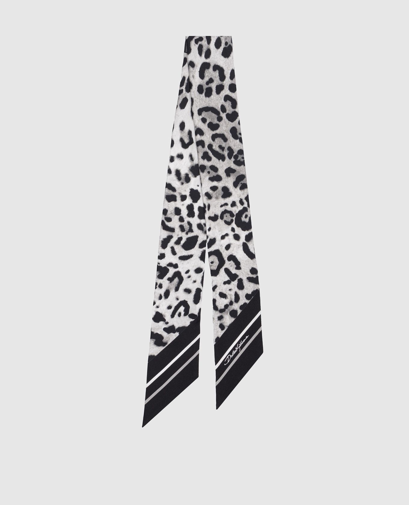 

Gray animal print silk twill ribbon Dolce&Gabbana, Silver