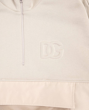 Dolce&Gabbana Children's khaki sports jacket with DG logo monogram L4JWMIG7PIT812+