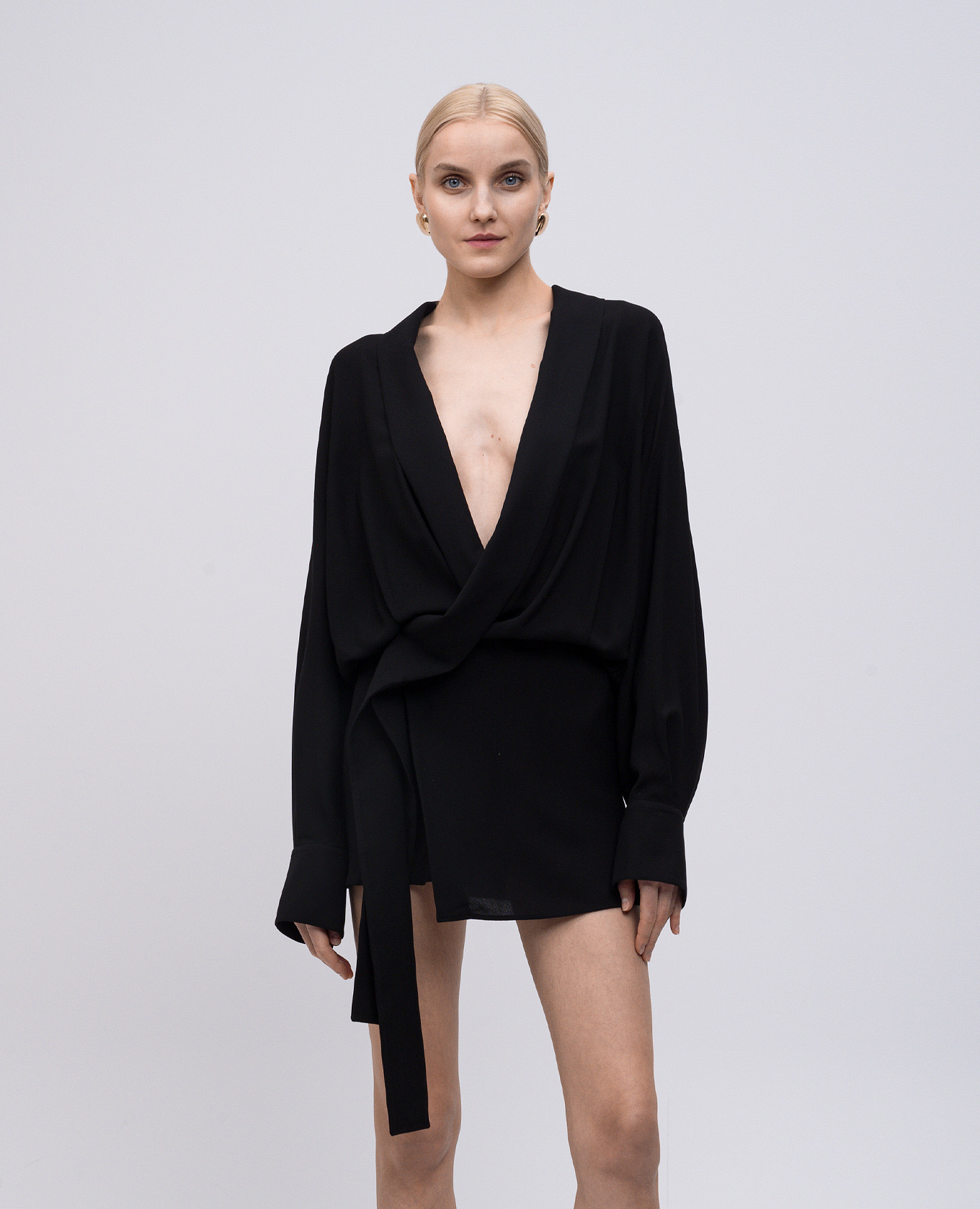 

Black mini dress with a smell SSHEENA