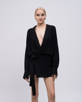 SSHEENA Black mini dress with a smell 25SSABISSOTS25006