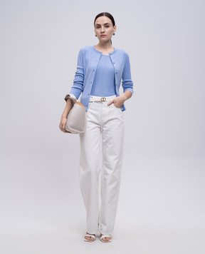 Twinset Blue ribbed top 251LL3FCC