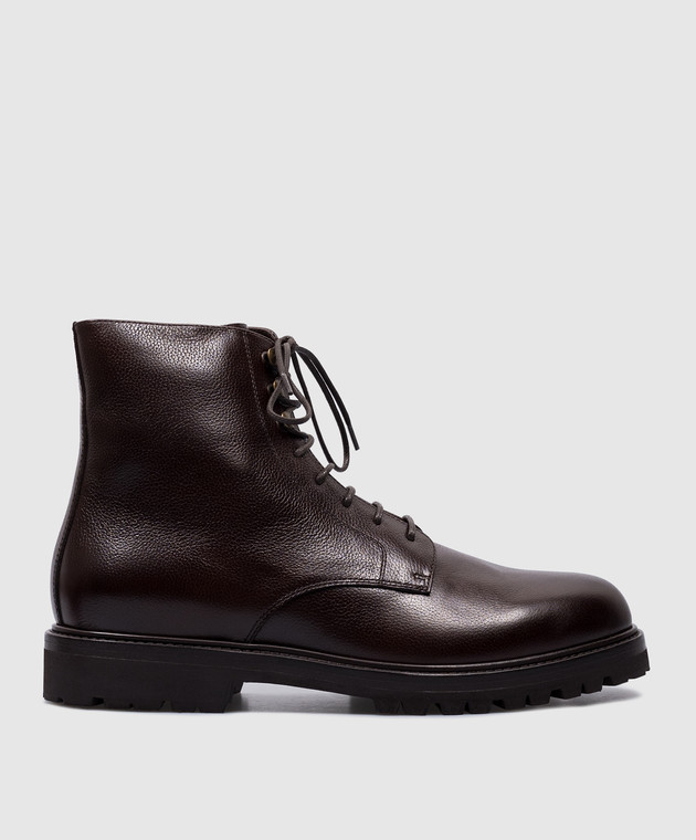 Brunello Cucinelli - Bruine leren laarzen met bont MZUNAMY719 - Online  kopen bij Symbol