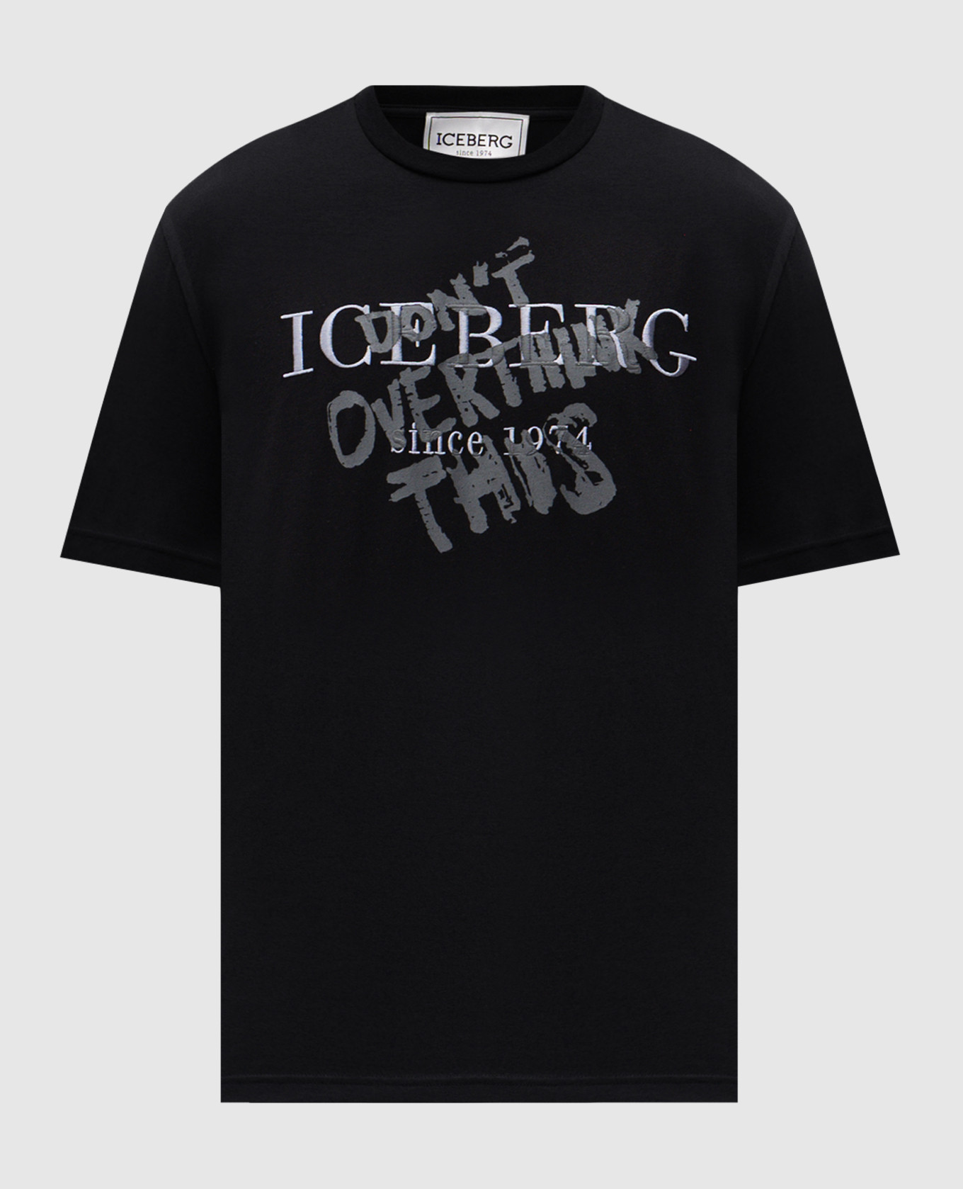 Black T-shirt with branded embroidery Iceberg
