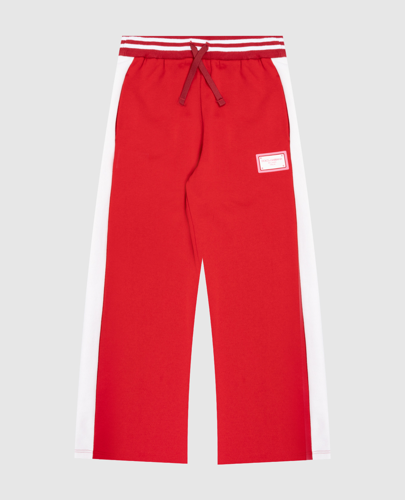 

Children's red sweatpants with stripes and a textured logo Dolce&Gabbana
