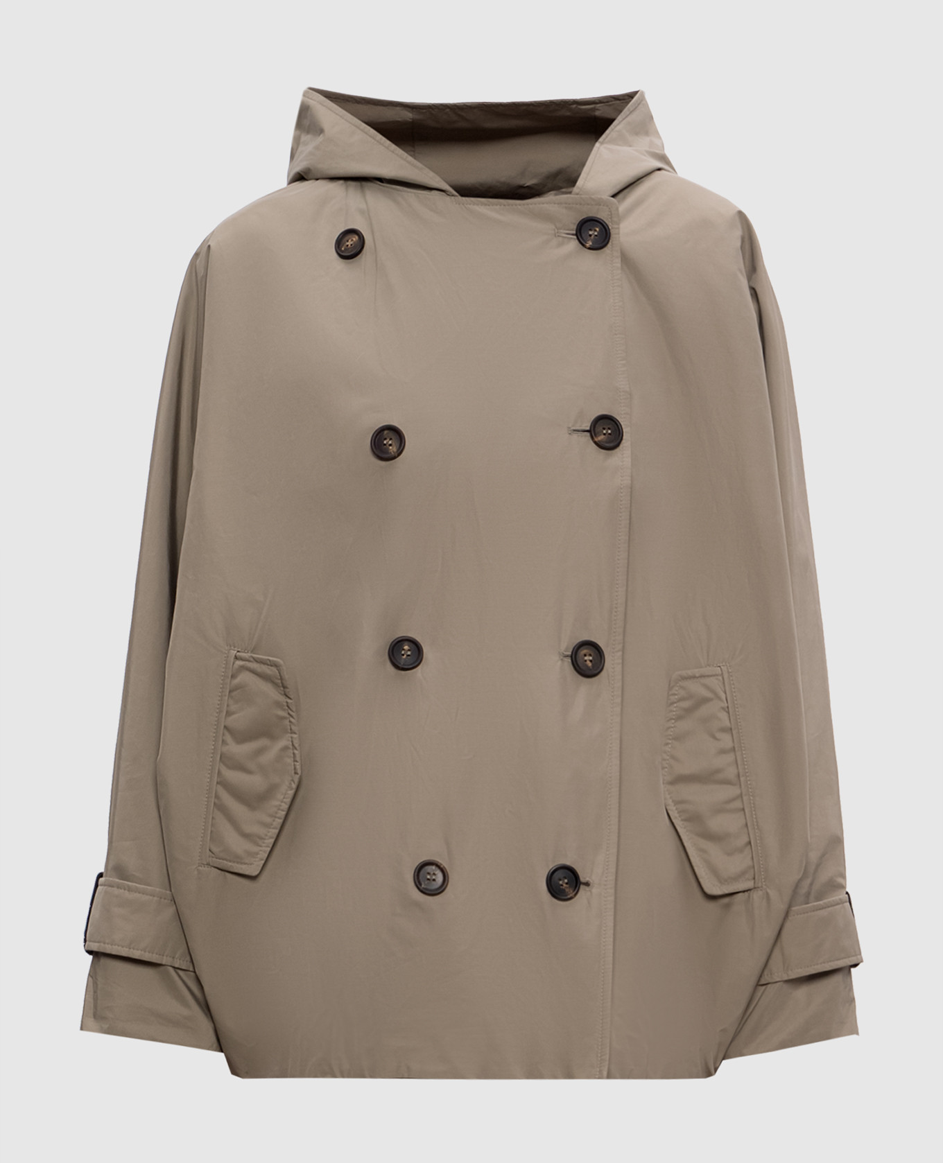 

Beige double-breasted jacket with monil chain Brunello Cucinelli