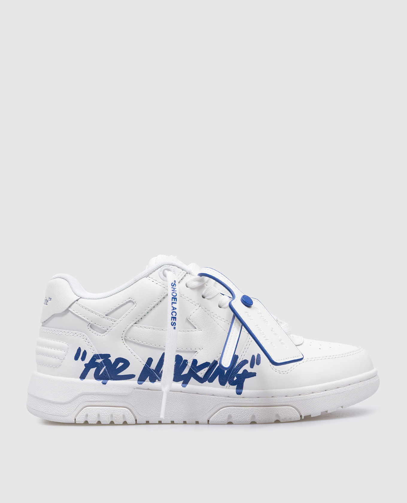 

White leather sneakers with a for walking print Off-White