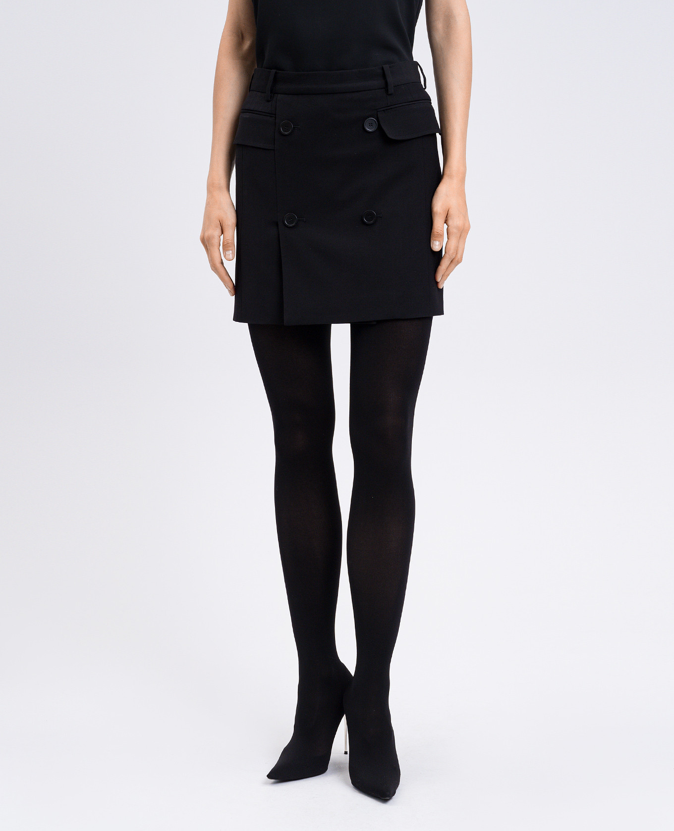 

Black mini skirt with wool Balenciaga