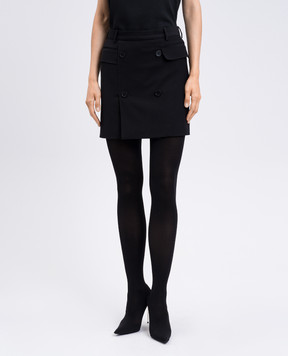 Balenciaga Black mini skirt with wool 838765TRT01