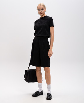 Agnona Black shorts with silk T80702XJ5008