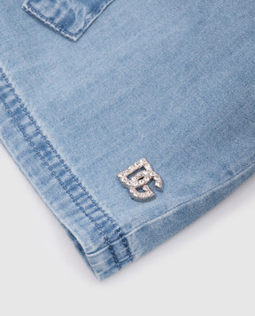 Dolce&Gabbana Children's blue denim shorts with logo L53Q32LDD0746
