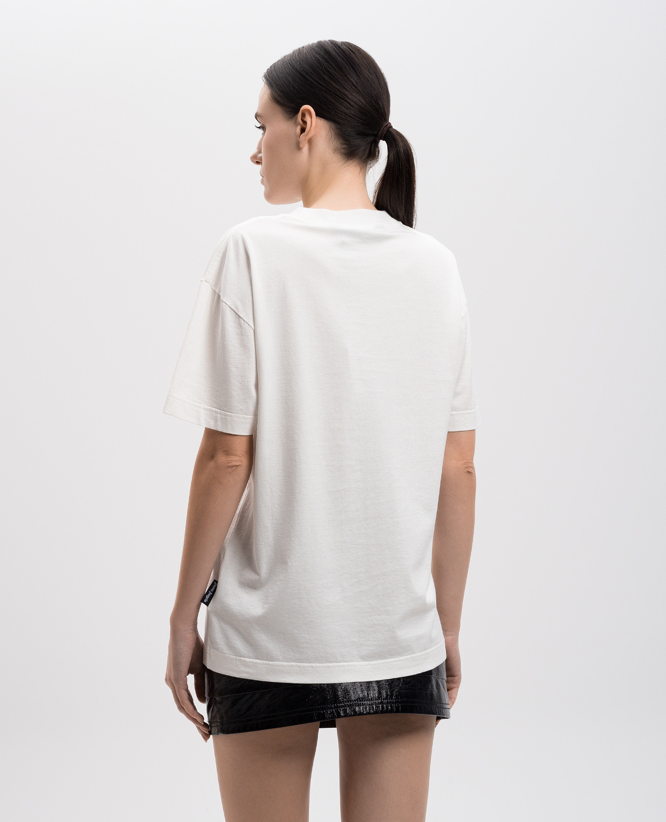

White t-shirt with Crystal pin up print Palm Angels