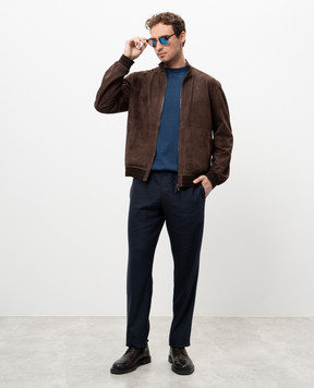 Canali Blue linen and wool pants AE02571U7003