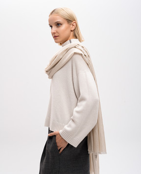 Brunello Cucinelli Beige stole with cashmere and silk MSCDAR097
