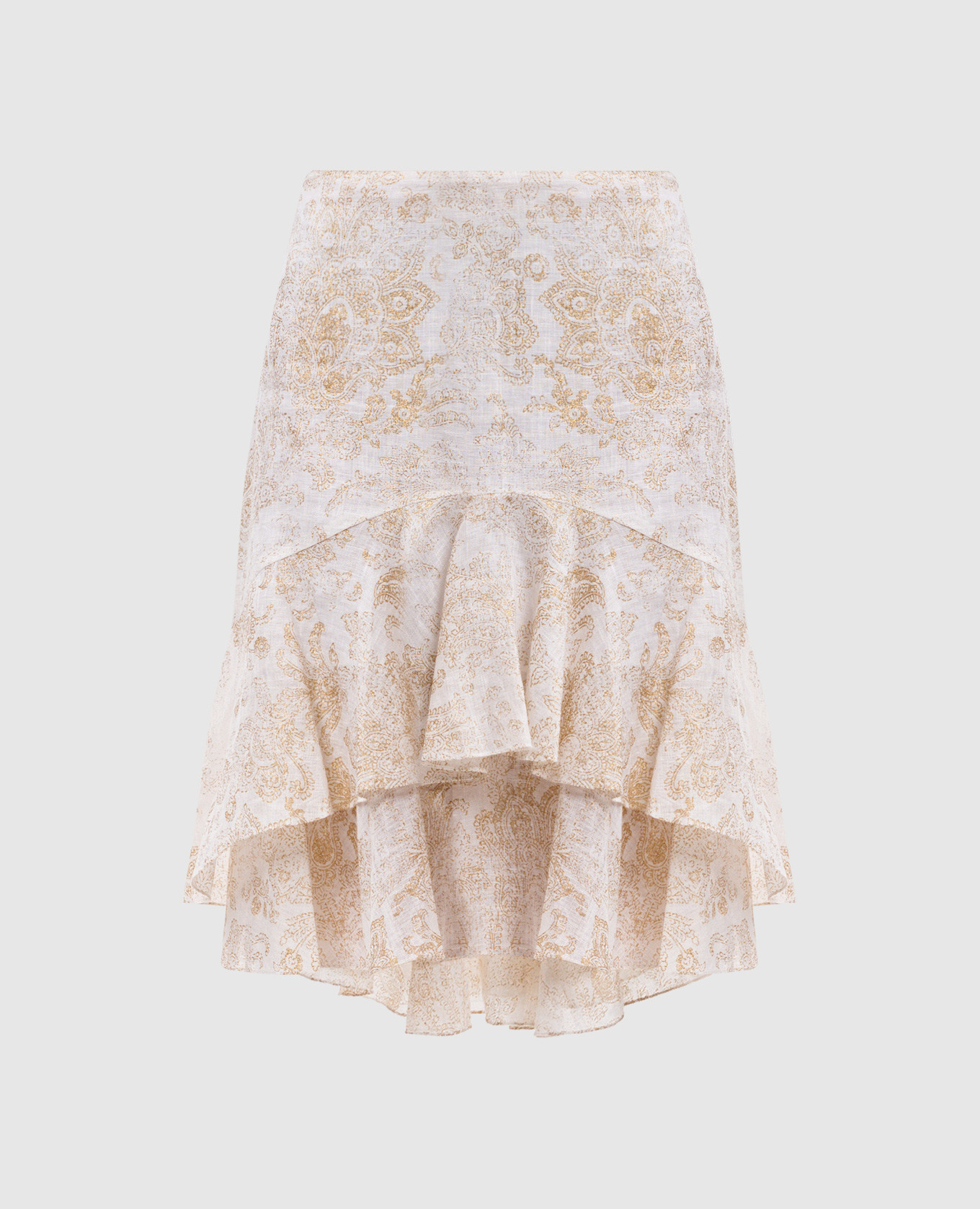 

White skirt made of linen in a pattern Ralph Lauren