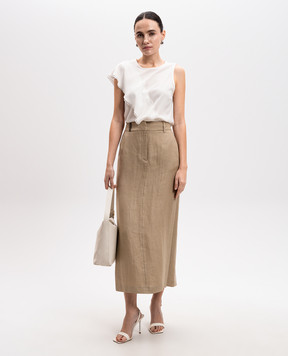 Peserico White silk top with ruffles S0852207325