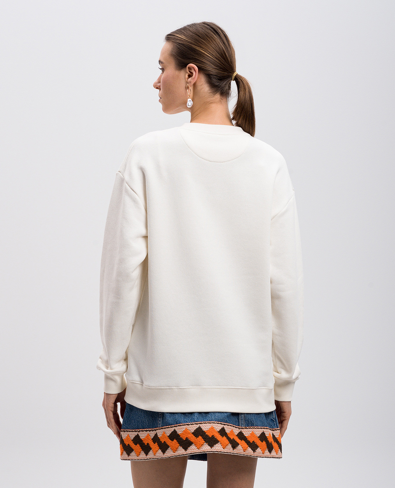 White sweatshirt with logo print Valentino 4