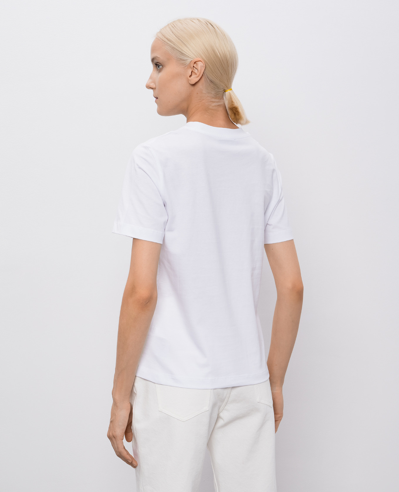 

White T-shirt with embroidered logo and print Missoni
