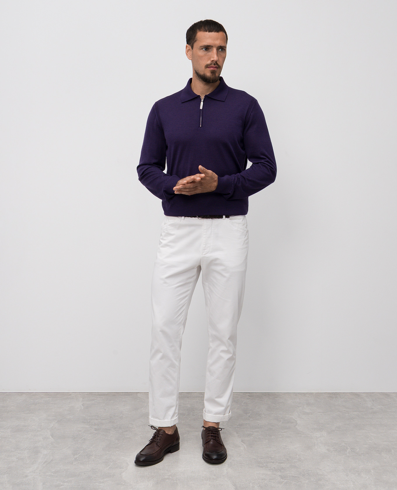 

Purple silk and cashmere polo shirt Stefano Ricci, Violet