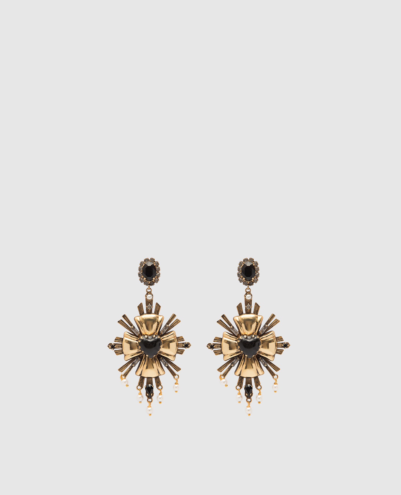 

Paia or croce golden earrings with crystals and beads CelesteG