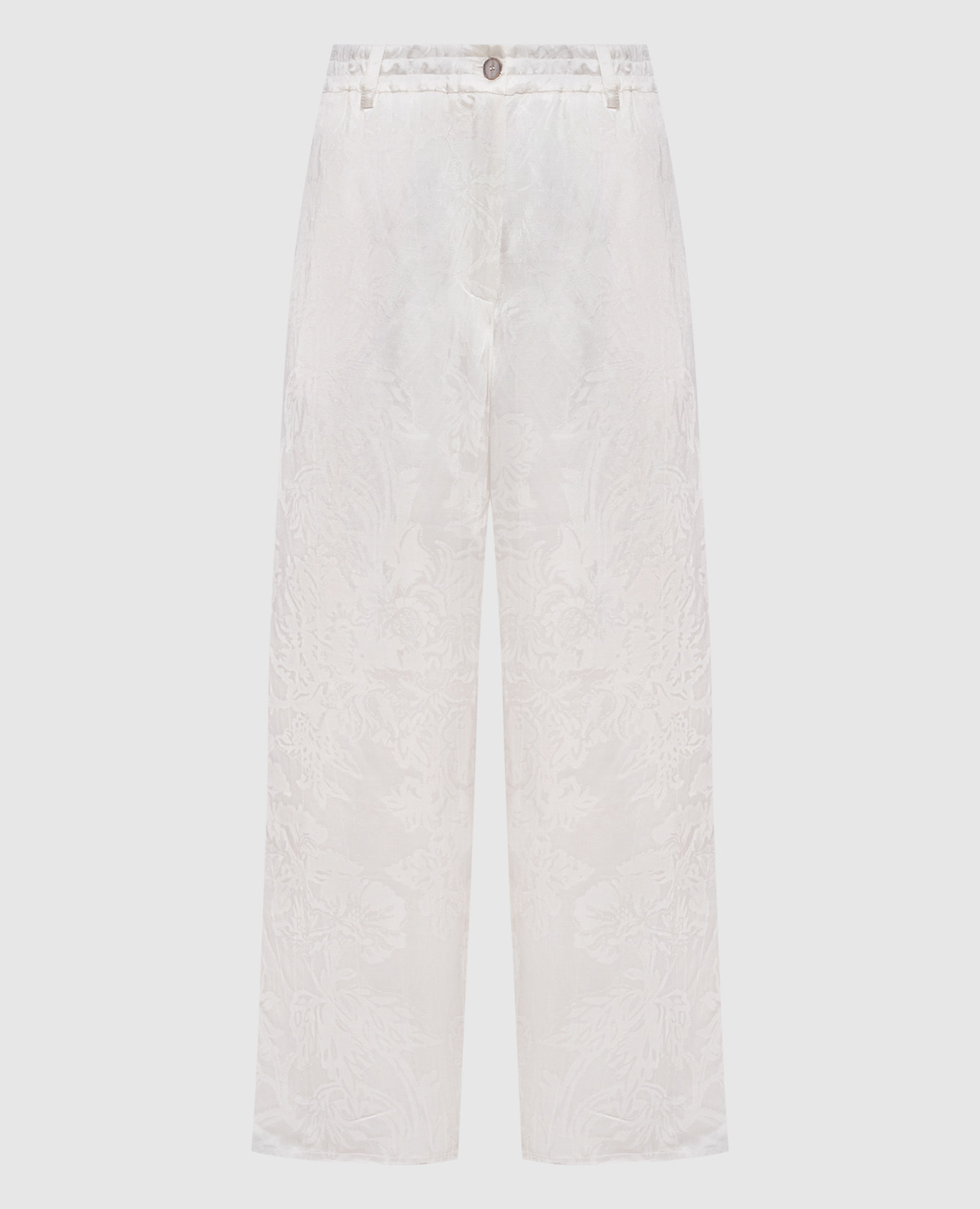 

White palazzos with patterned linen Masnada