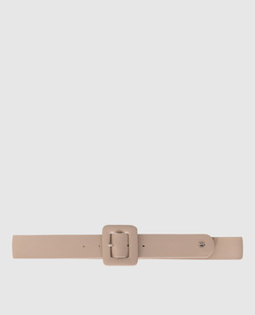 Max Mara Weekend BRIO beige leather belt with logo emblem BRIO