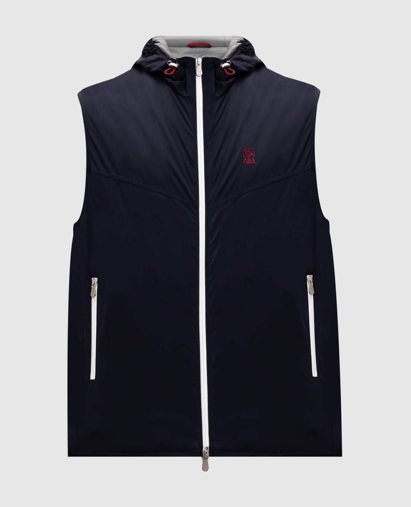 

Blue vest with embroidered logo Brunello Cucinelli