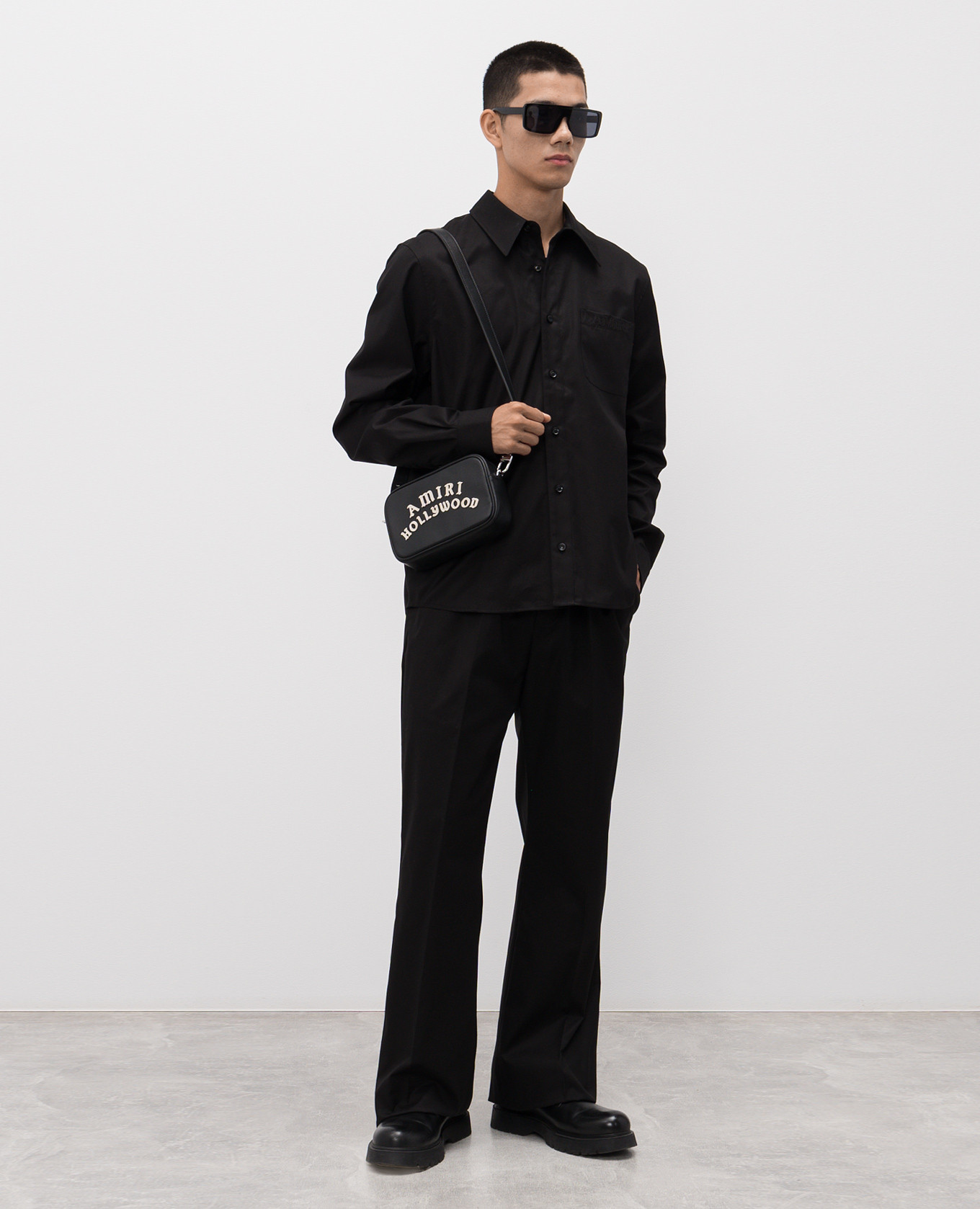 

Black flared pants with logo AMIRI