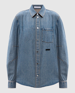 Helmut Lang Blue denim shirt with logo O06DM501
