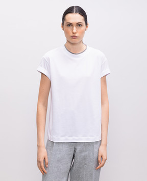 Brunello Cucinelli White T-shirt with lapels M0T18BD200
