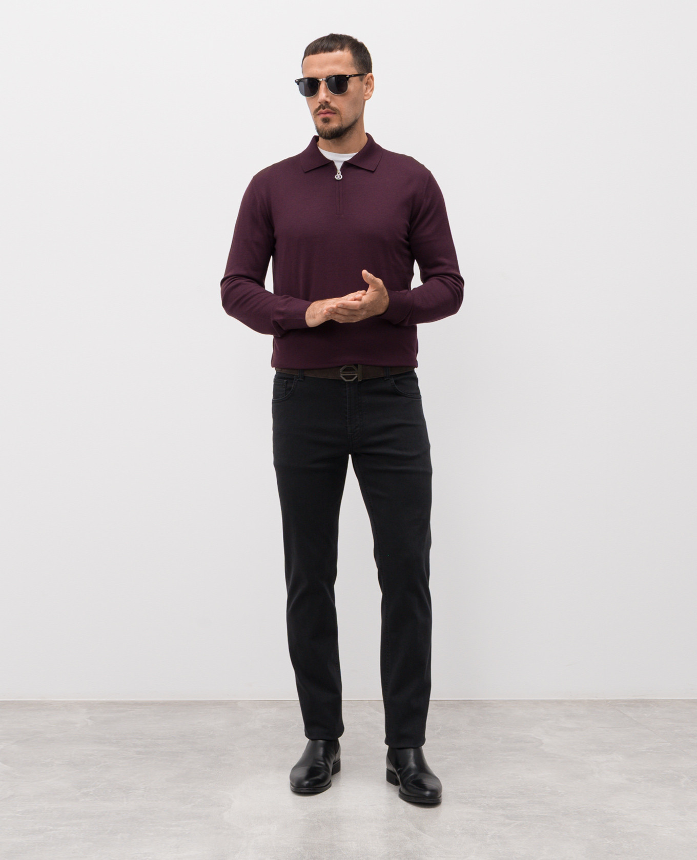 Black jeans with embroidered emblem Stefano Ricci 2