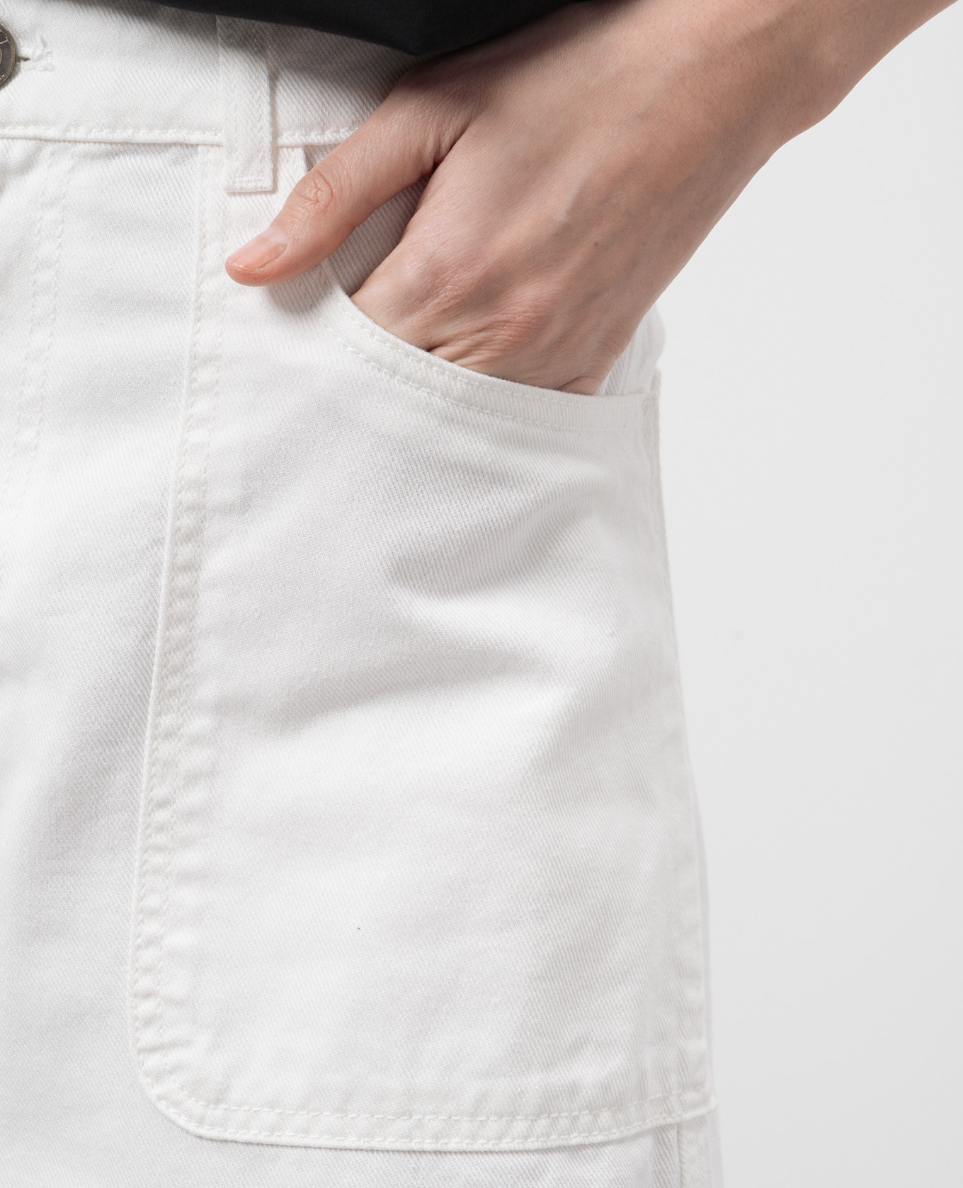 White jeans with logo patch Twinset 5