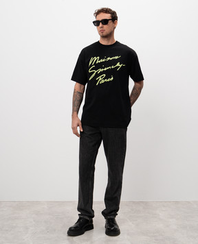 Givenchy Black t-shirt with Maison GIVENCHY Paris embroidery BM71MG3YPH