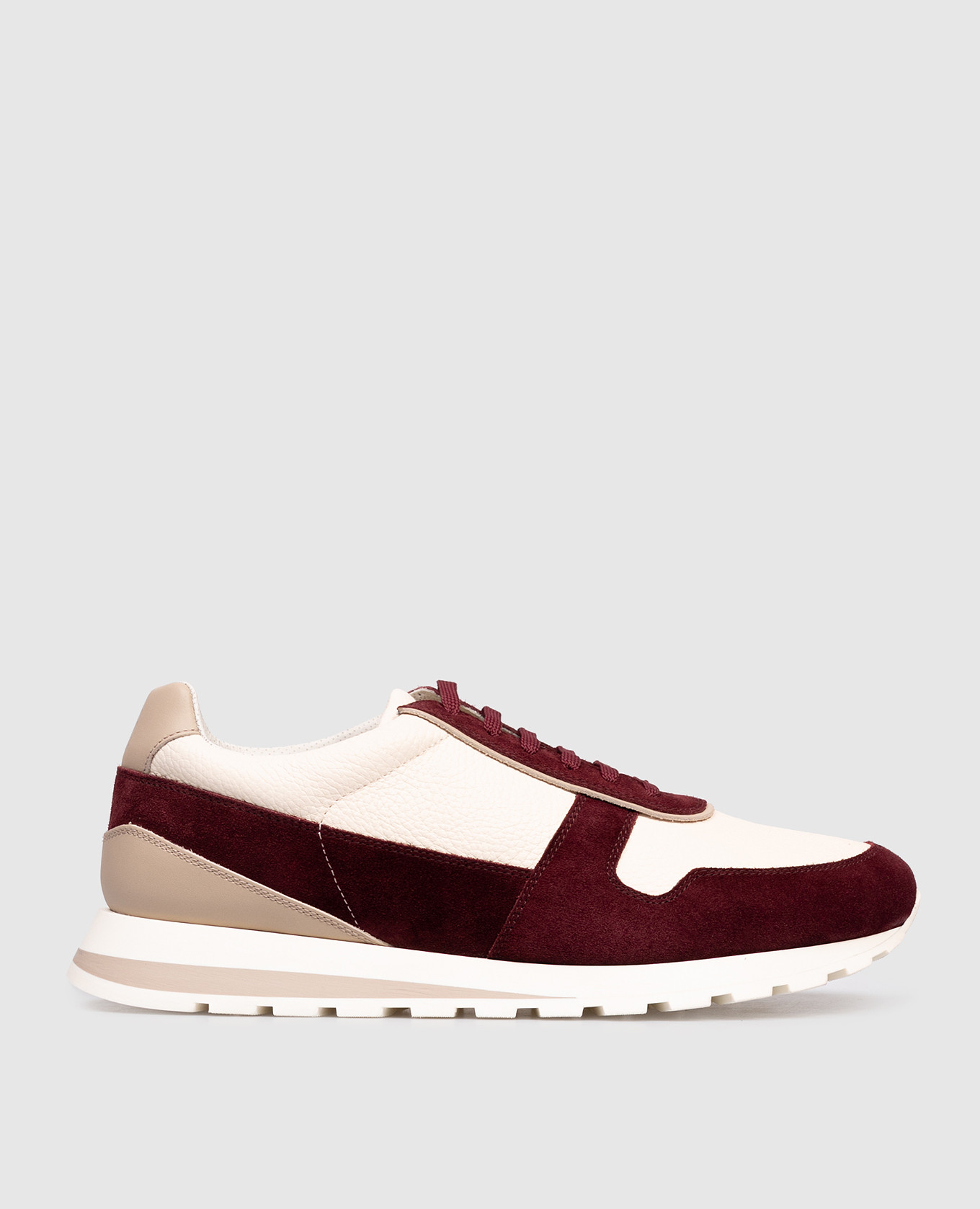 Leather sneakers with emblem Brunello Cucinelli