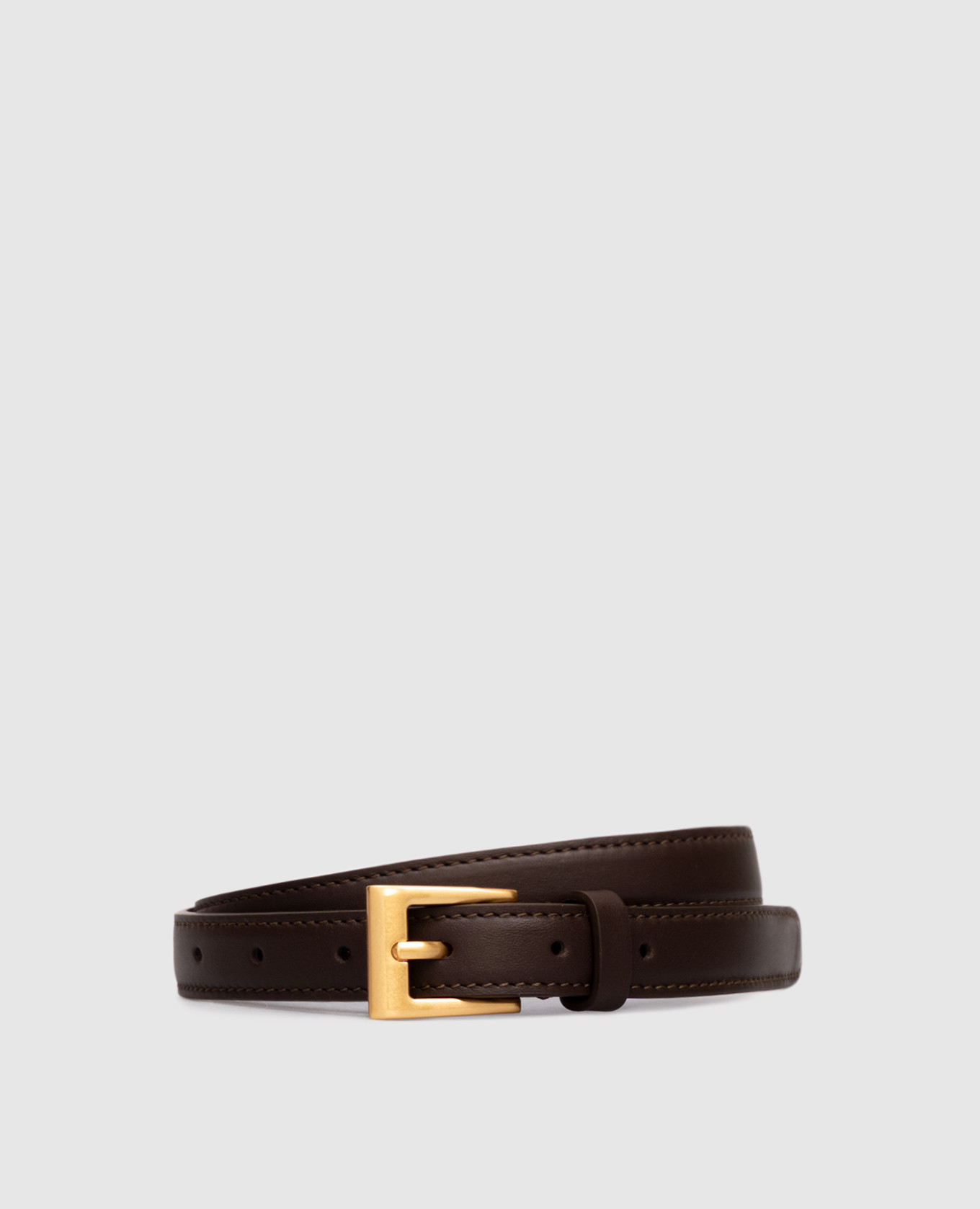 

Brown leather belt with gold buckle Babe Pay Pls