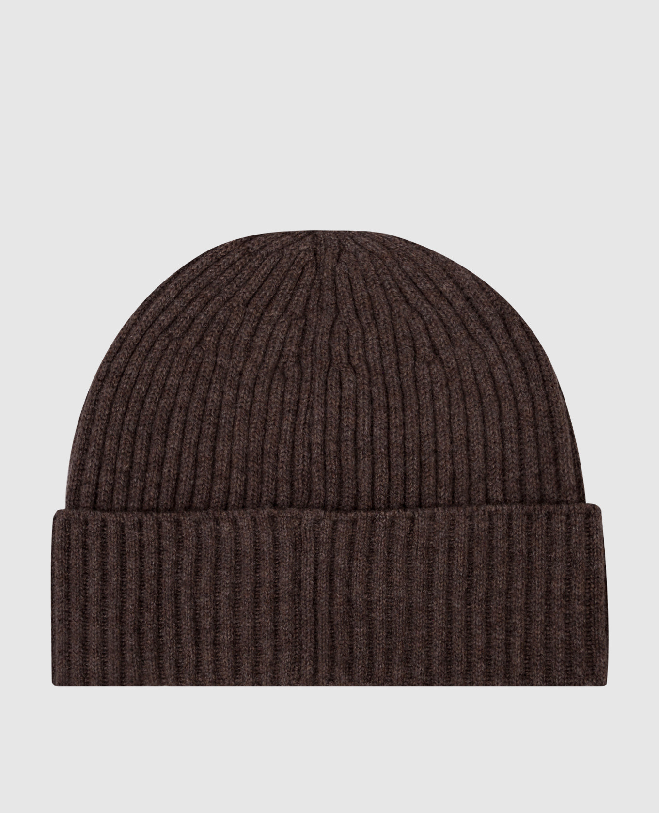 Brown ribbed cashmere hat Brunello Cucinelli
