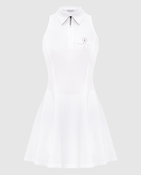 Brunello Cucinelli White mini dress with Tennis embroidery ML944A5180