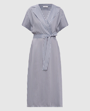 Peserico Midi dress with striped silk S02177D01190