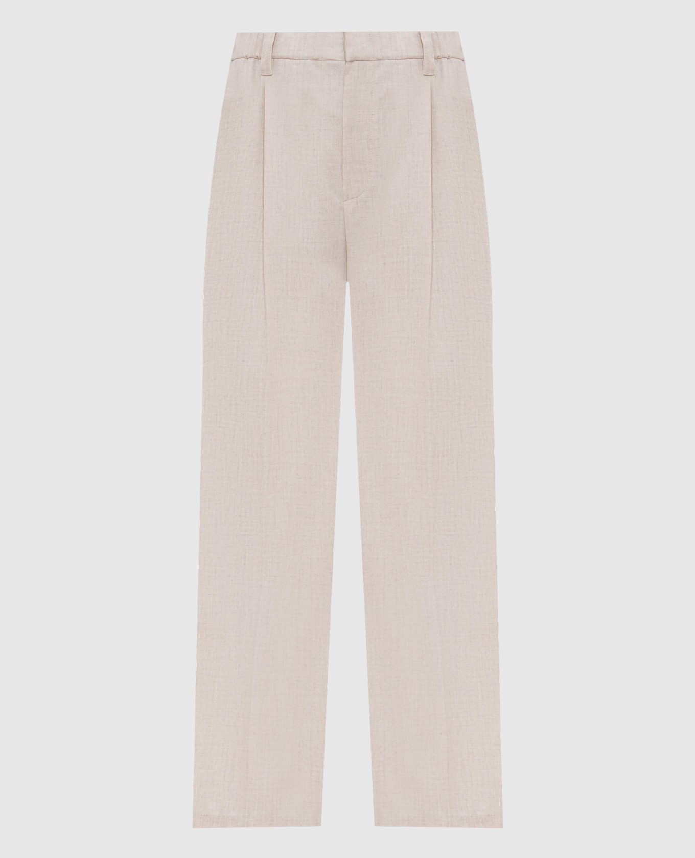 Beige pants made of wool and cashmere Brunello Cucinelli