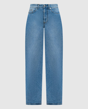 Thierry Mugler Blue jeans with lace-up detail and logo patch 25F6PA0487211