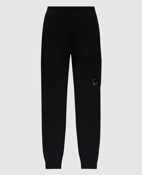 C.P. Company Black joggers with logo patch MSP017A005086W