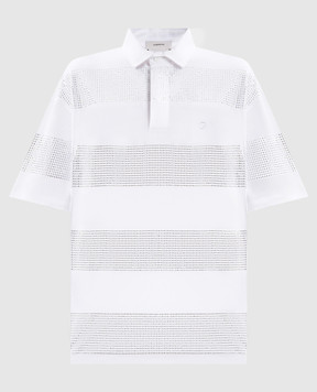 Coperni Polo blanco con cristales COPJS117CRF5026