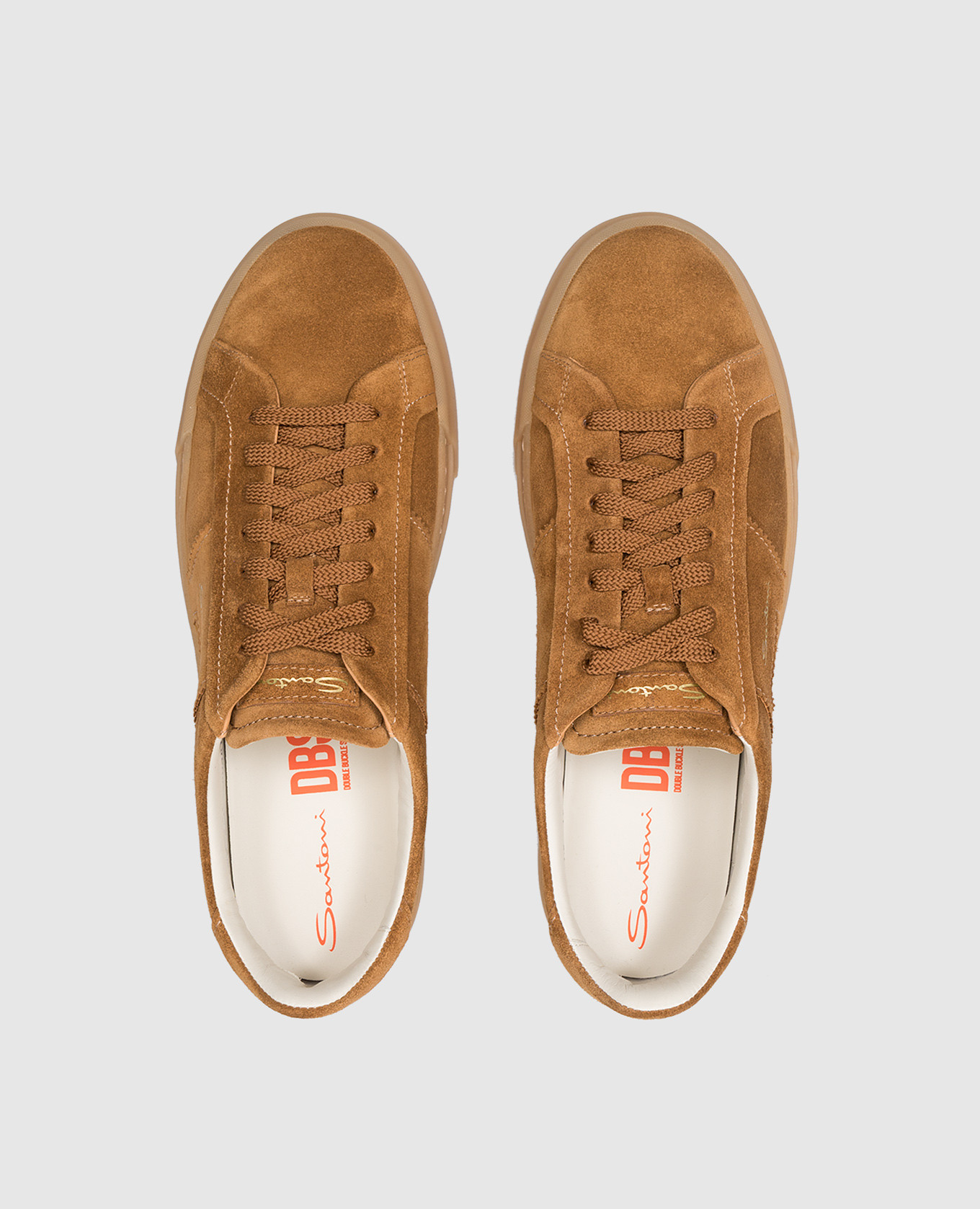 

Brown suede logo sneakers Santoni