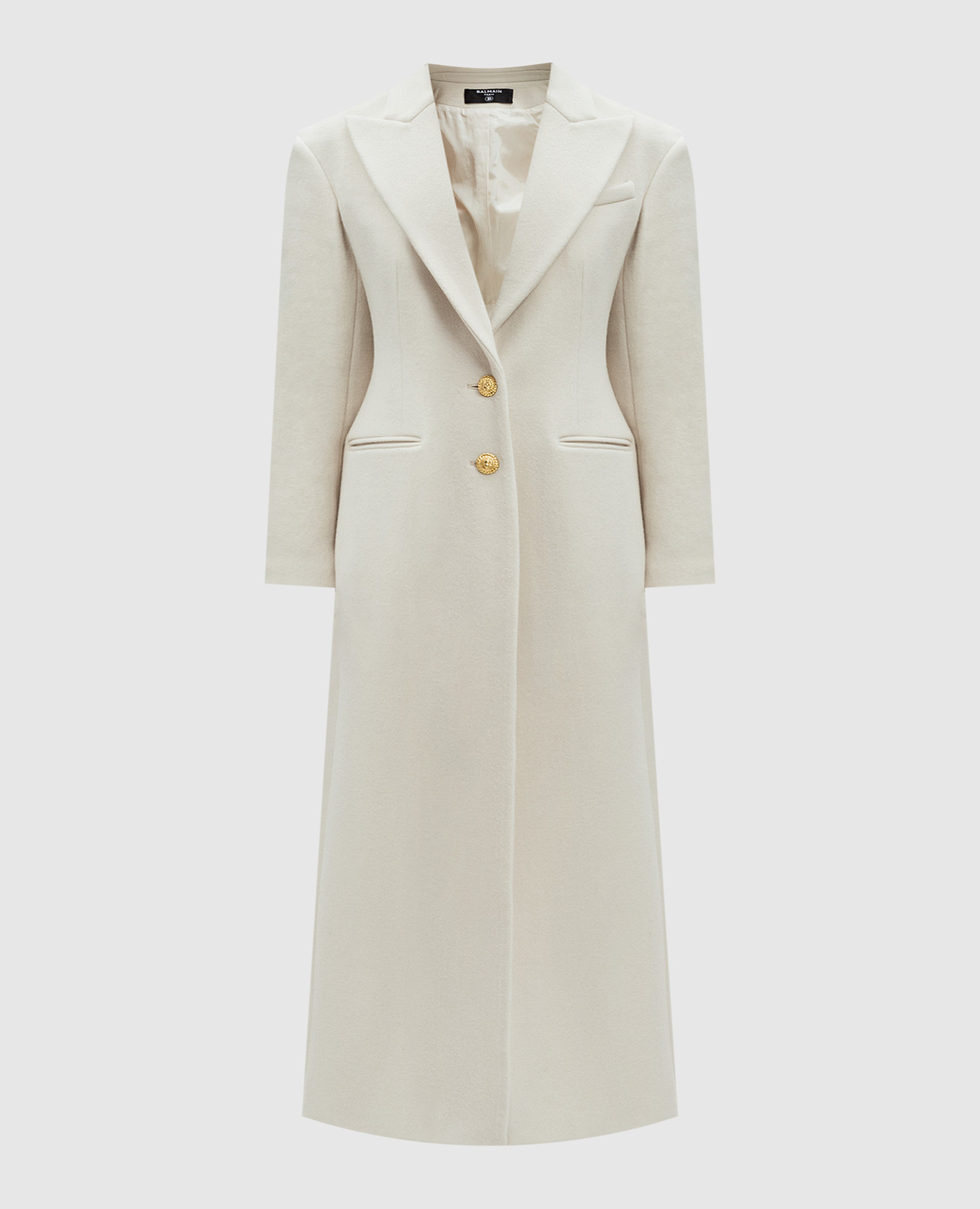 Beige wool and cashmere coat balmain