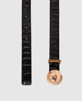 Versace Black leather belt with Medusa Biggie emblem 10047931A11597