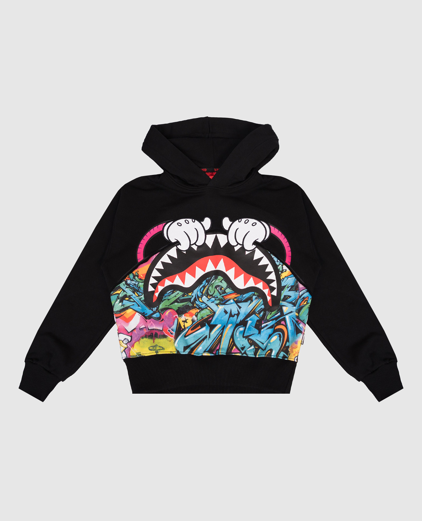 Children&#39;s black insulated hoodie with print Sprayground