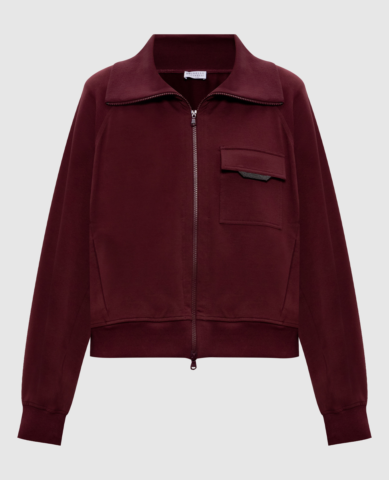

Burgundy sports jacket with monil chain Brunello Cucinelli